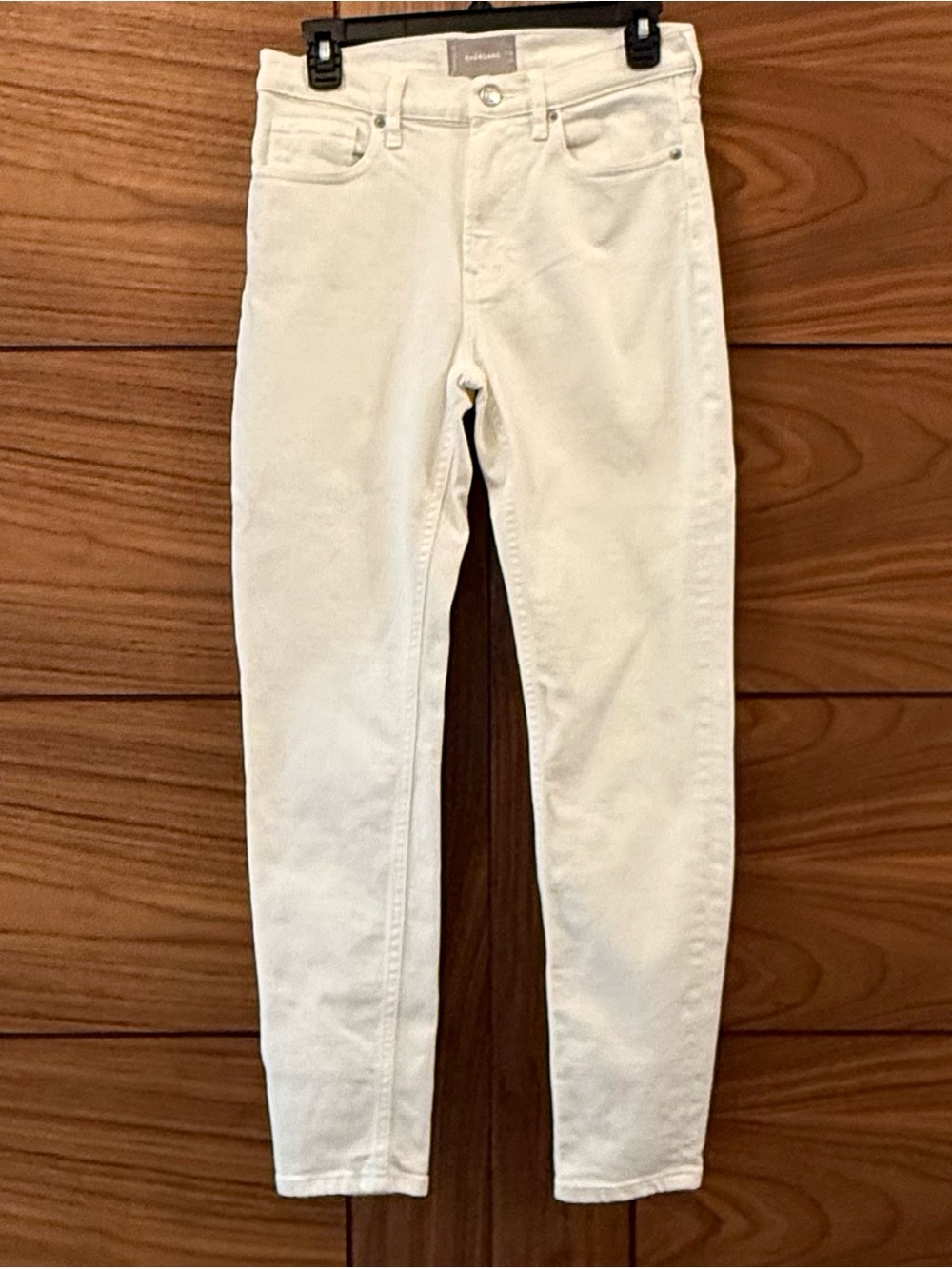 Everlane High Rise Straight Leg White Jeans Coastal Preppy Women’s Size 27